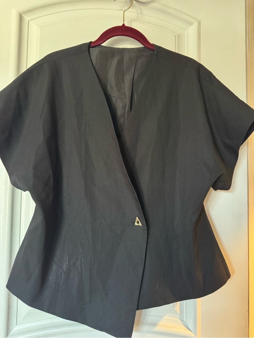 Women's Asymmetrical Suit Vest Top with One Button size L